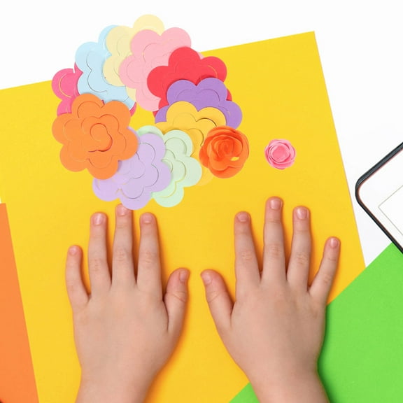 FRCOLOR Papers Flower-shaped Paper Craft Paper Flowers 7.5x7.5cm
