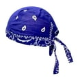 thumbnail image 4 of QccHieUs Skull Cap Breathable Quick Drying Tie Back Bandana Cap for Running Sports Riding Blue, 4 of 9
