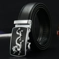 thumbnail image 4 of Men's Ratchet Belt - Genuine Leather Belt for Casual with Automatic Buckle,, 4 of 5