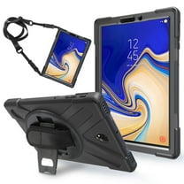 XYX Case for Samsung Galaxy Tab S4 10.5 inch SM-T830/SM-T835 with 360 Degree Rotating, Hand Strap, Shoulder Strap, Black