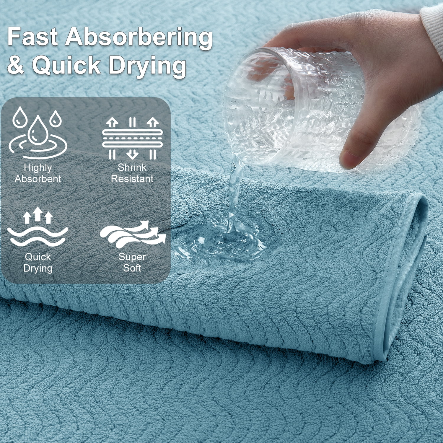 Covina Home 8 Pcs Bath Towel Set Green Pine Microfiber Bathroom Towel Set Ultra Soft Plush Oversized Towels Adult Luxury Bath Sheet