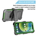 thumbnail image 4 of Apple iPhone 12 Pro Max Case, 6.7" Phone 12 Pro Max Clip Belt Holster, Takfox Shockproof Swivel Defender Heavy Duty Armor Protective Cases & 2 PCS Screen Protector with Kickstand Rugged Cover, Green, 4 of 7