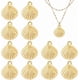 thumbnail image 1 of 12 piezas de dijes de concha de latón chapados en oro real de 18 quilates, dijes de concha, colgantes de joyería de latón para hacer aretes, pulseras, collares y bisutería., 1 of 9
