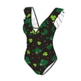 thumbnail image 2 of Picia St. Patrick's Day8 Blooming Jelly Womens Tummy Control Bathing Suits Slimming Ruffle Swimsuit One Piece Lace Swimwear-, 2 of 8