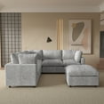 thumbnail image 3 of Magic Home 100.5" Modular Sectional Sofa, Modern Chenille U Shaped Cloud Couches Grey Couch for Living Room, Apartment, Office, 6-Seat, Grey, 3 of 12