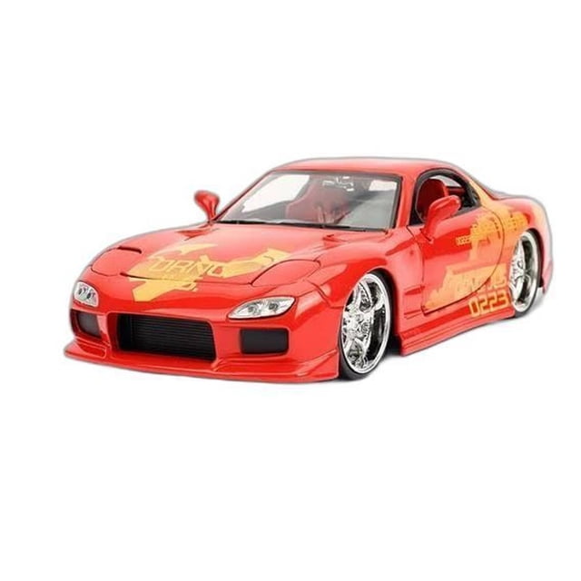 Vehículo JLS Mazda Rx-7 Orange Rápido Y Furioso Escala 1:32 Jada Toys Abre puertas