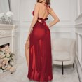 thumbnail image 6 of Levmjia Women's Lace V-Neck Long Nightgown Suspenders Nightgown Set for Honeymoon Valentine Comfortable Sleepwear Pajamas with Garter Belt and Underwear, 6 of 6