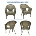 thumbnail image 6 of Jeco Clark 3 Piece Wicker Patio Conversation Set in Gray and Brown, 6 of 9