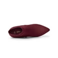 thumbnail image 4 of BLISSFUL STEP Women's Pointed Toe Stiletto Heels Chelsea Ankle Booties Burgundy 5.5, 4 of 7