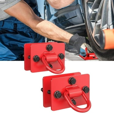 Nilight 2Pcs 1/2" D Rings for Trailers Heavy Duty Trailer Tie Down Rings, Grade 70 Forged Steel Bolt-On Grab with Back Plates for Tractor Bucket RV UTV Truck MBS 12000 lbs,Red