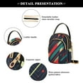thumbnail image 4 of FORMRS Crossbody Bag for Women Quilted Travel Shoulder Cell Phone Purse with Chain Strap Handbag, Orange Abstract Lines, 4 of 7