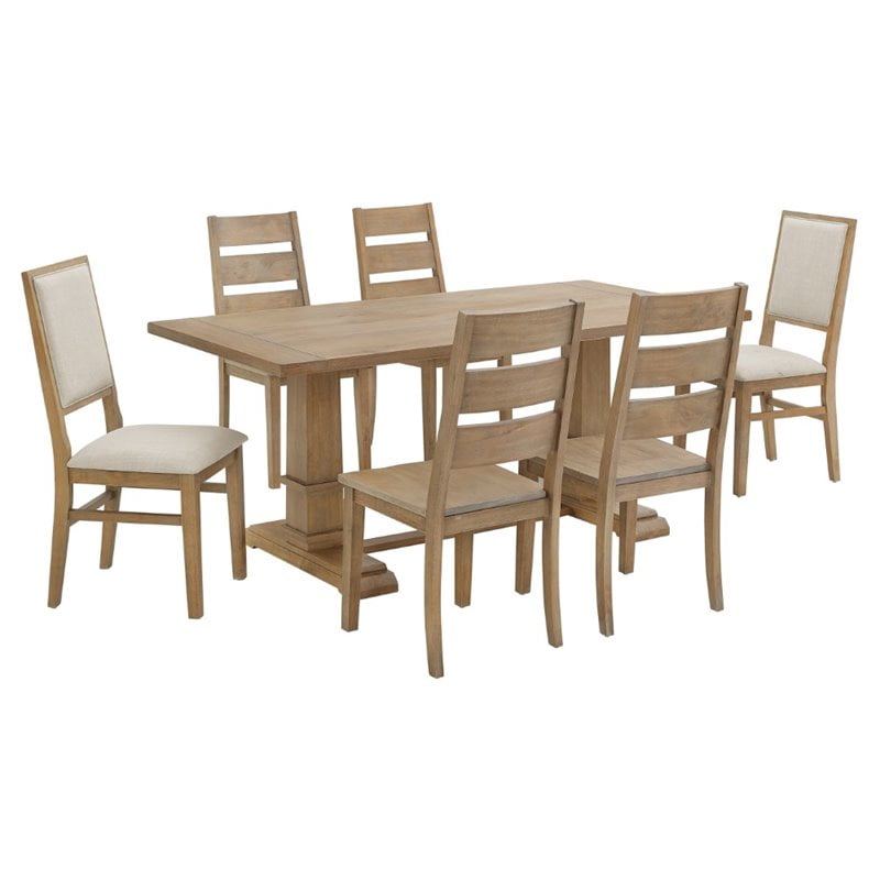Joanna 7 Piece Two Tone Farmhouse Dining Set - Bios Pics
