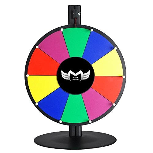 MegaBrand 16" Tabletop Color Dry Erase Spinning Prize Wheel 10 Slot