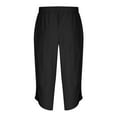 thumbnail image 3 of Men's Linen Harem Capri Pants Lightweight Loose 3/4 Shorts Drawstring Elastic Waist Casual Beach Yoga Trousers, 3 of 5