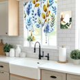 thumbnail image 5 of Blue Yellow Leaves Tie Up Curtains for Windows, Adjustable Balloon Window Shades, Spring Botanical Leaf Farmhouse Watercolor Kitchen Window Treatments Farmhouse Short Curtains with Rod Pocket 42"x45", 5 of 8
