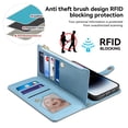 thumbnail image 3 of Galaxy S23 Ultra Case, Dteck Samsung Galaxy S23 Ultra Crossbody Wallet Case, Zipper Purse Leather Protective Cover with RFID Blocking Card Holder Wrist Strap for Samsung Galaxy S23 Ultra, Blue, 3 of 9
