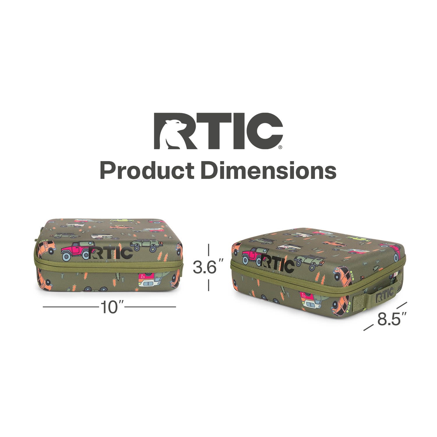 RTIC Day Packer Lunch Box, Insulated Lunch Container, Zipper Closure, Waterproof Fabric Happy Camper