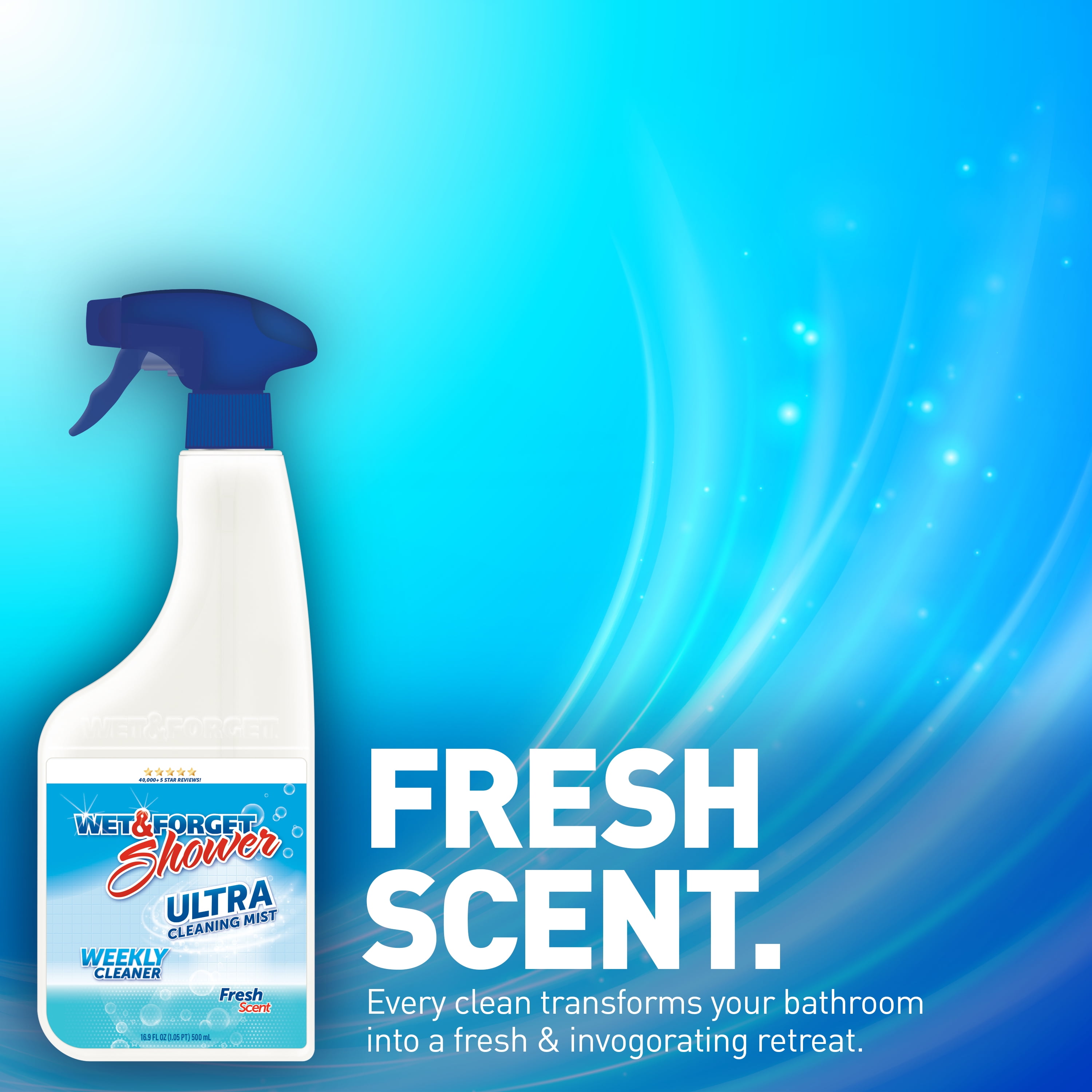(2 pack) Wet & Forget Shower Cleaner, Fresh Scent, 16.9 fl oz Spray