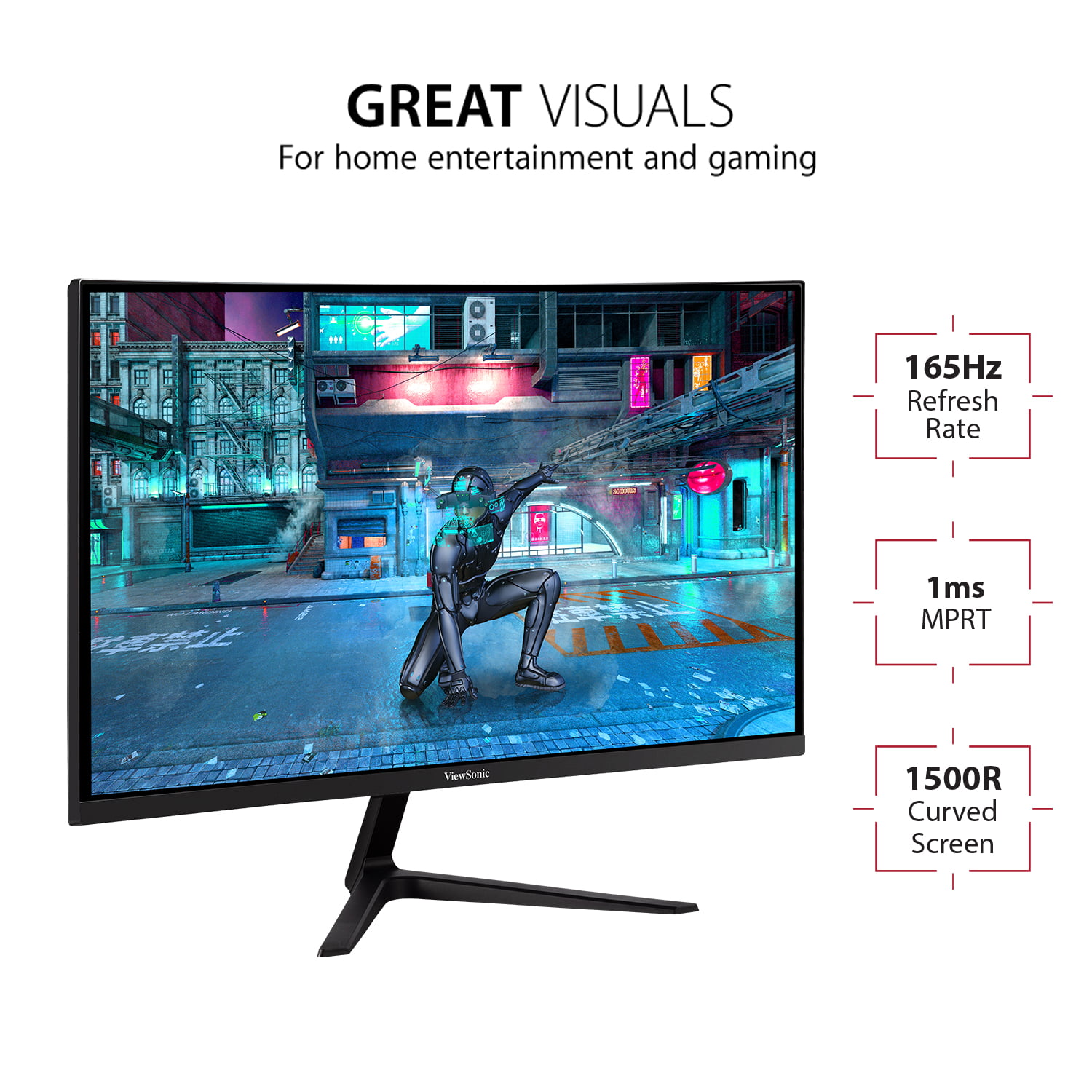 overfladisk Perversion fordel ViewSonic OMNI VX2718-PC-MHD 27 Inch Curved 1080p 1ms 165Hz Gaming Monitor  with Adaptive Sync, Eye Care, HDMI and Display Port - Walmart.com
