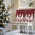 thumbnail image 3 of Christmas Red Snowman Chair Covers Set of 8 White Pine Tree Xmas Balls Snow Plaid Chair Back Covers Stretch Removable Washable Slipcovers Protector for Dining Room Kitchen Party Decor, 3 of 5