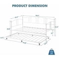 thumbnail image 3 of AKDSteel Metal Daybed With Steel Slat Support And Arched Headboard, Perfect For Living Room Or Bedroom, 3 of 7