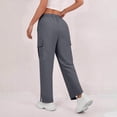 thumbnail image 5 of Cargo Pants for Women with Pockets High Waist Lightweight Stretchy Hiking Casual Streetwear Baggy Wide Leg Pants Dark Gray S, 5 of 5