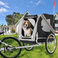 thumbnail image 4 of Yellow Outdoor Heavy Duty Foldable Utility Pet Stroller Dog Carriers Bicycle Trailer, 4 of 9