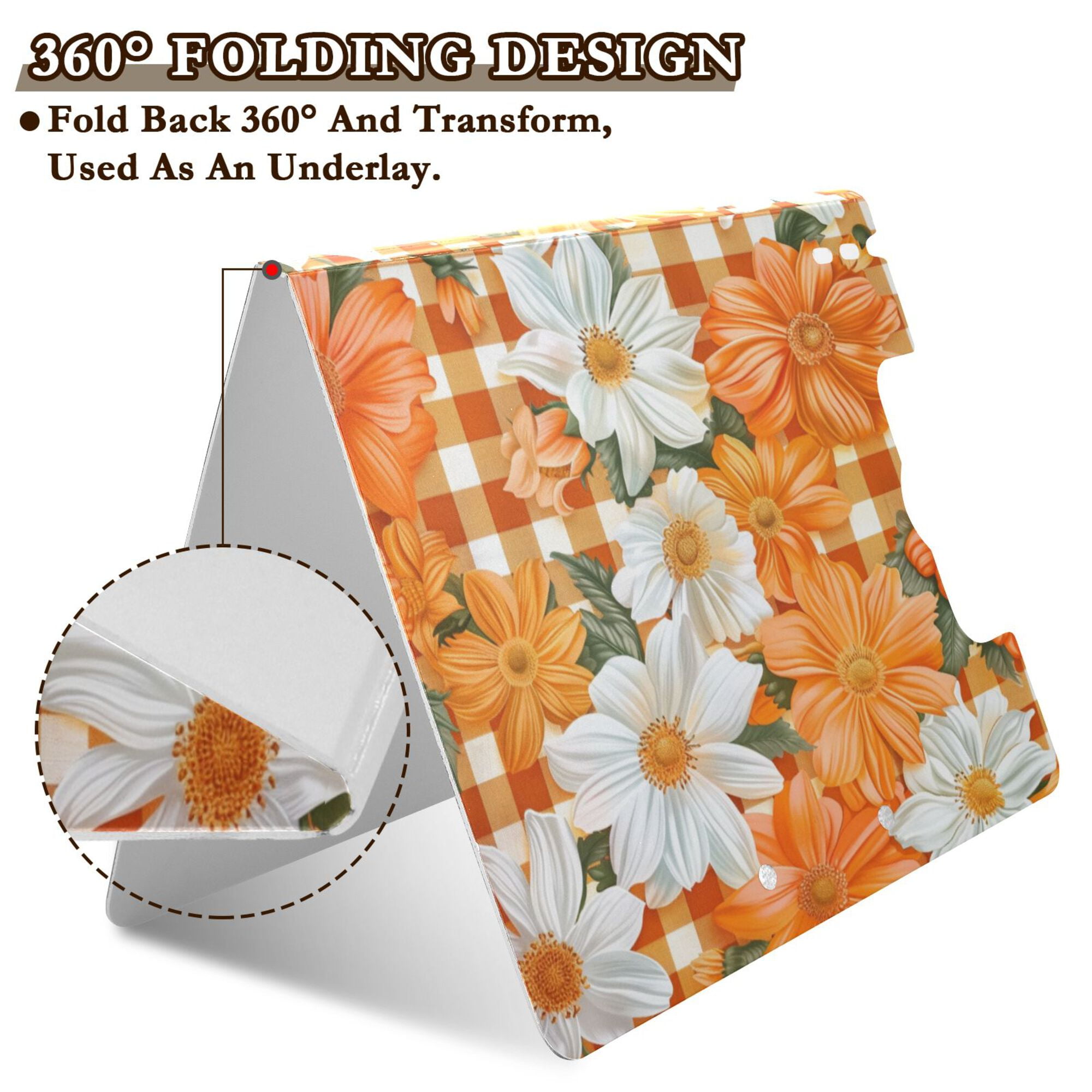 FORMRS A4 Clipboard Folder with Pen Holder Horizontal Foldable School Office Binder, Sunny Floral