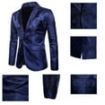thumbnail image 5 of Genuiskids Men's Business Blazer Dark Patterned Palace Style Western Body Fitting Formal One Button Suit Coat Jacket for Party Wedding Banquet Prom Cocktail, 5 of 7