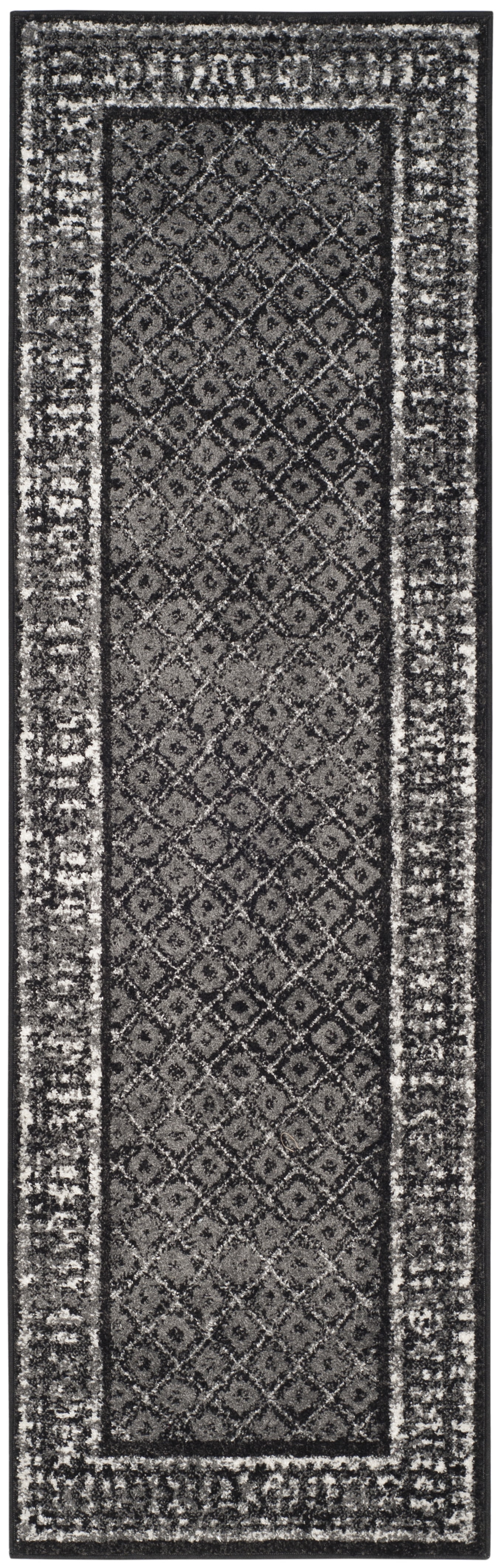 SAFAVIEH Adirondack Royston Traditional Runner Rug, Black/Silver, 2'6" x 20'