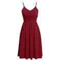 thumbnail image 4 of POTETI Sundresses for Women Casual Birthday Party Dresses for Women Summer Seaside Sling Sleeveless V-Neck Solid Color Casual Dress Sundresses for Juniors, 4 of 7