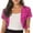 Hot Pink, variant on Womens Shiny Sequin Open Front Cardigan Short Sleeve Bolero Jacket Shrug Tops Black One Size