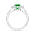thumbnail image 2 of ANGARA Lab Grown 1.5 Ct Tapered Shank Emerald Ring with Diamond Accents for Women in 14K White Gold (Size-9x7mm) | May Birthstone, Anniversary, Jewelry Gift for Women | Lab-Grown Emerald Ring, 2 of 7
