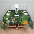 thumbnail image 3 of 60x60in(152x152cm) Square Tablecloth, Waterproof Polyester Table Cover, Wrinkle Resistant & Washable Fabric for Dining, Kitchen, Picnic, Tropical Leaf Print, 3 of 6