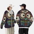 thumbnail image 4 of Kdxio Boho Owl Print Women Men Sun Protection UPF 50+ Jackets Zip Up Long Sleeve Hoodie Hiking Lightweight with Pockets, 4 of 7