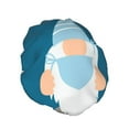 thumbnail image 2 of Kll Nurse Doctor Gnomes Pattern Shower Cap & Bath Cap For Women,Reversible Oversized Waterproof Shower Caps For All Hair Lengths,Elastic Reusable Bathing Hair Cap, 2 of 9