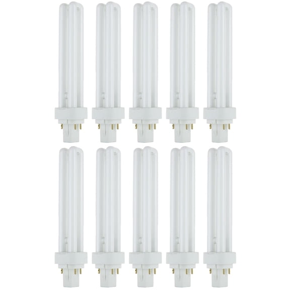 10 Pack Sunlite 26 Watt PLD 4-Pin Double U-Shaped Twin Tube, G24Q-3 Base, Daylight
