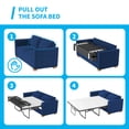 thumbnail image 4 of Mixoy Modern Wood Folding Upholstery Full Daybeds with Blue, 4 of 7