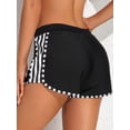 thumbnail image 5 of Sociala Women's Black High Rise Swim Shorts Ruched Board Shorts Bikini Tankini Swim Bottos, 5 of 6