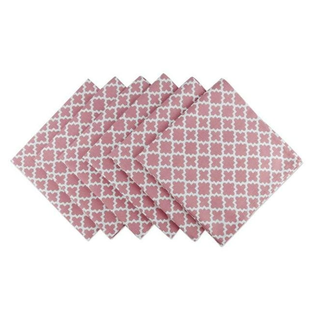 Design Imports CAMZ10476 Serviette en Treillis Rose - Lot de 6