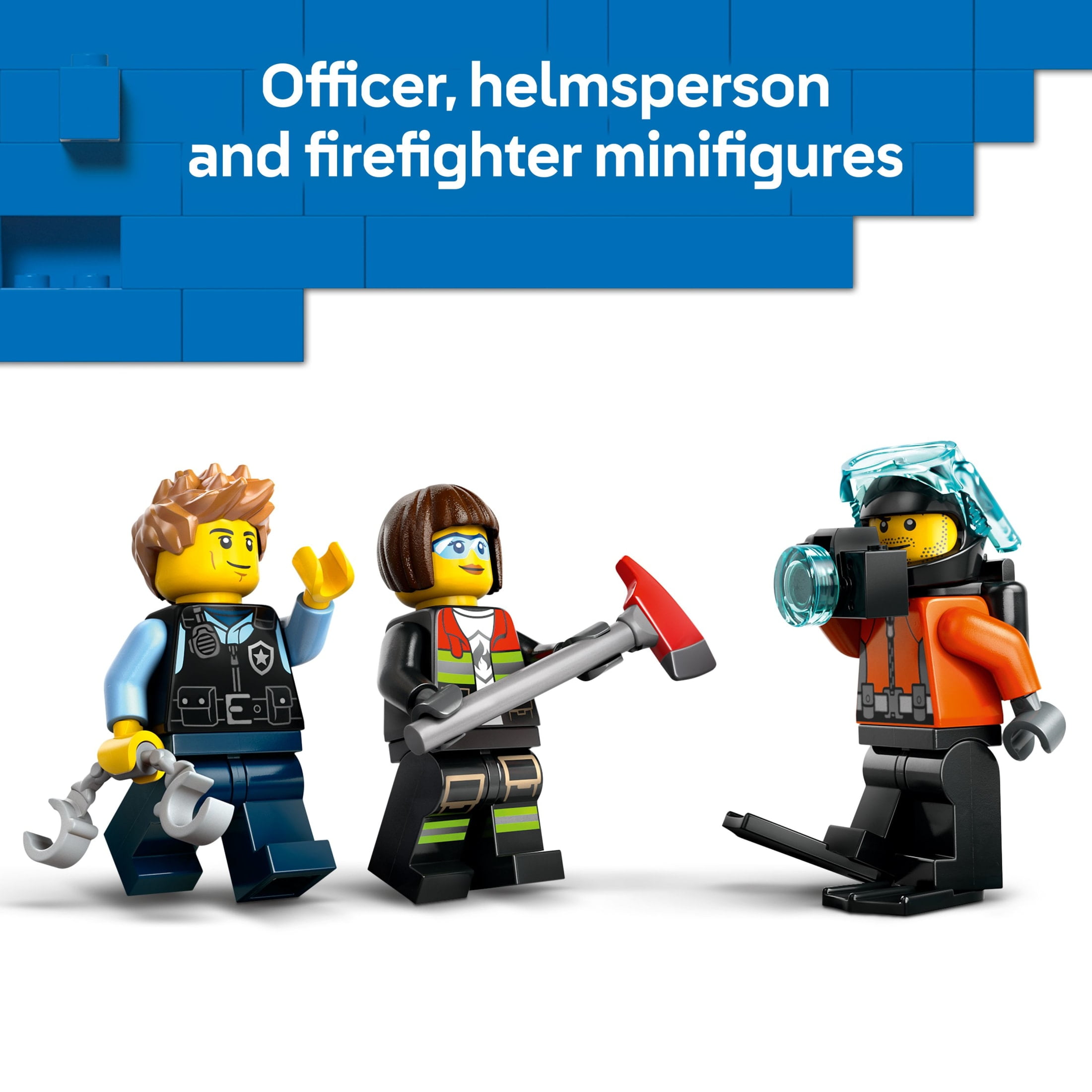 LEGO City Helicopter, Fire Truck & Submarine Remix Kids Toy - 3 Building Toys in 1 for Boys and Girls, Ages 7+ - Gift Idea for Birthdays and Holidays - with 3 Minifigures - 60462