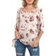 thumbnail image 1 of Qarigey Camisa de mujer Estampado de media manga Top Camisa de mujer Estampado de medio cuello Blusa informal Prendas para la parte del cuerpo jazmín amarillo claro S, 1 of 5