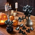 thumbnail image 2 of 14PCS Black and White Artificial Roses Flowers,Black and White Fake Roses Bouquet Faux Silk Black and White Flowers for Halloween Party Home Decor (Black and White Rose), 2 of 5