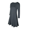 thumbnail image 6 of FANNYC Women's Plus Size Swing Tunic Tops Loose Basic Long Sleeve T Shirt Solid Color Casual Wear Loungewear Blouse Top Round Neck Pullover Flowy Clothing For Leggings, 6 of 7