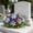 A, variant on Artificial Cemetery Flower, Outdoor Grave Saddle Headstone Decorations, Rose Memorial Day Flowers for Gravesite