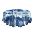 thumbnail image 5 of Colorful Tie Dye Pattern Round Tablecloth 60"x60",Wrinkle Wipeable Table Cloth for Kitchen Dining Room Picnic Patio Party, 5 of 6