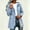 Light Blue, variant on Waterproof Raincoat for Women Hooded Drawstring Trench Coats Plaid Lined Windbreak Jacket with Pockets