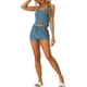 thumbnail image 2 of Conjuntos de pijama para mujeres INSPIRE CHIC, camisetas de punto con pantalones cortos, 2 piezas, ropa de dormir, gris azul, 2 of 6