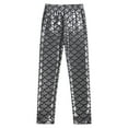 thumbnail image 3 of iiniim Girls Boys Mermaid Leggings Shiny Metallic Fish Scale Skinny Tights Yoga Dance Pants 2-12 Silver 9-10, 3 of 7