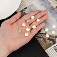 thumbnail image 4 of 100pcs Ion Plating(IP) 304 Stainless Steel Charms Blank Stamping Tag Flat Round Real 18K golden Plated 10x1mm Hole: 1.2~1.5mm, 4 of 6